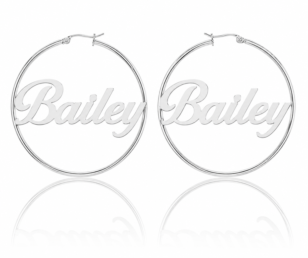Personalized Name Hoop Earrings