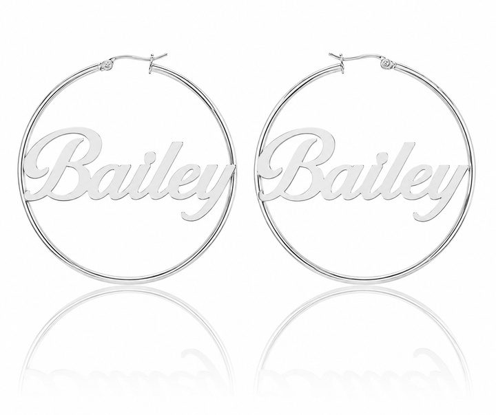 Personalized Name Hoop Earrings