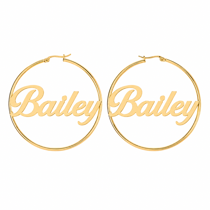 Personalized Name Hoop Earrings