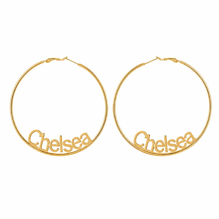Name Hoop Earrings