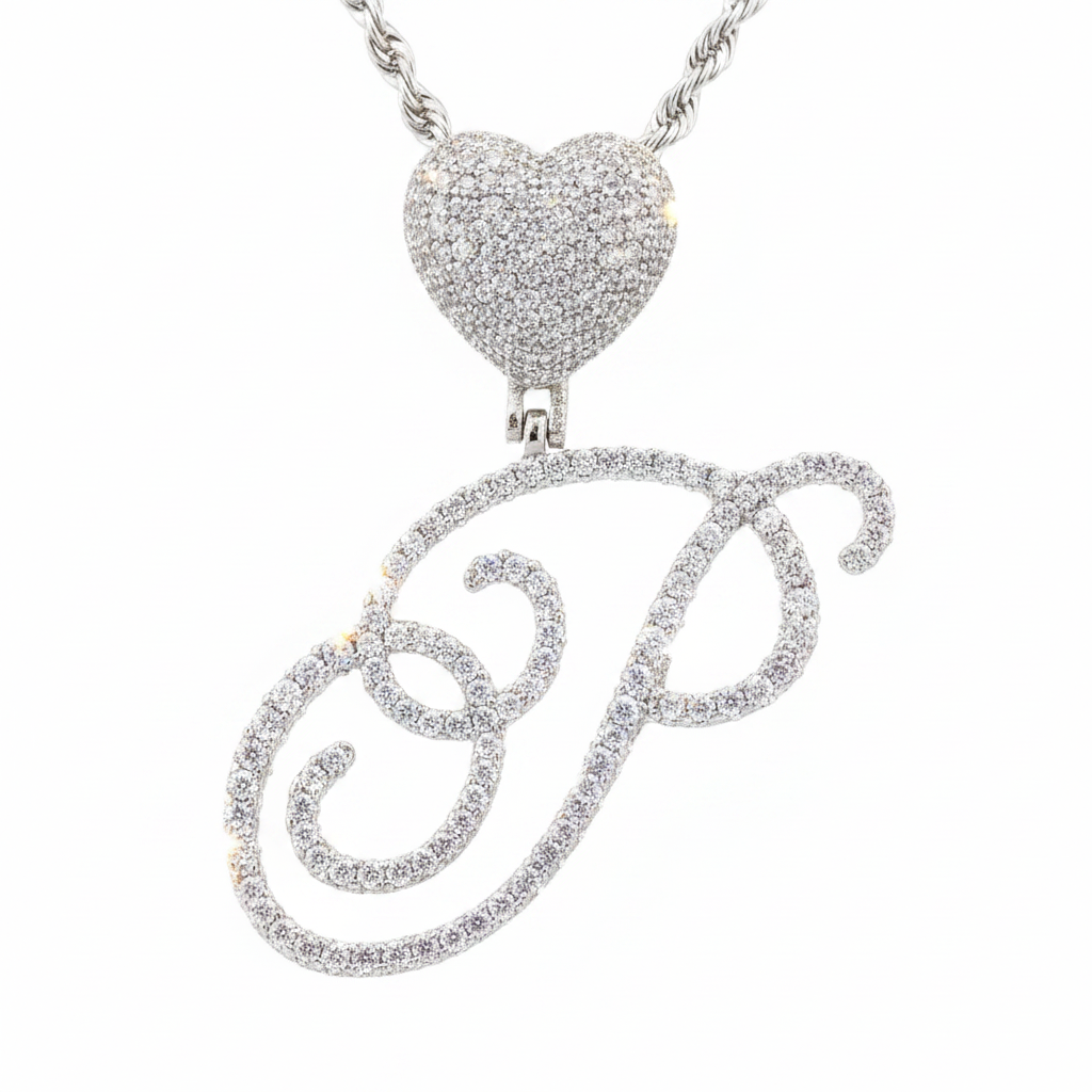 Silver Script Rope Necklace