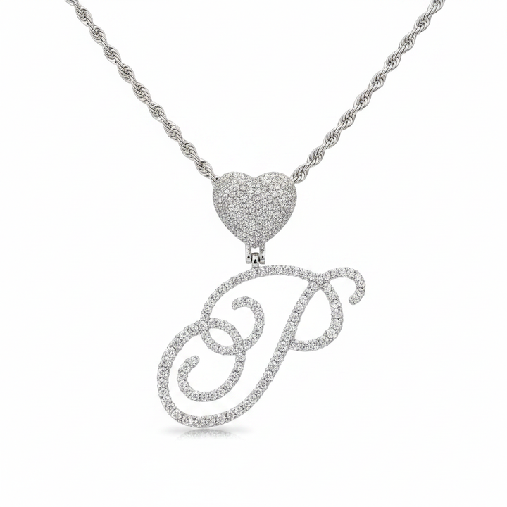 Silver Script Rope Necklace
