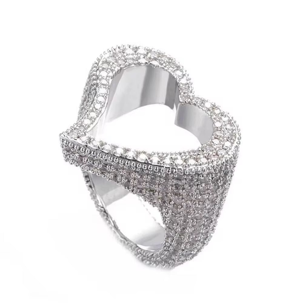 Roxie Iced Heart Ring