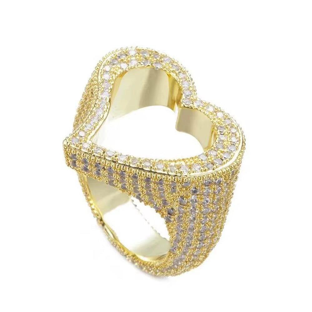 Roxie Iced Heart Ring