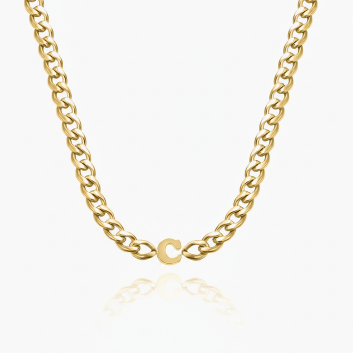 Cuban Link Initial Necklace
