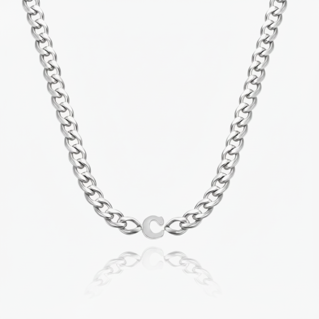 Cuban Link Initial Necklace