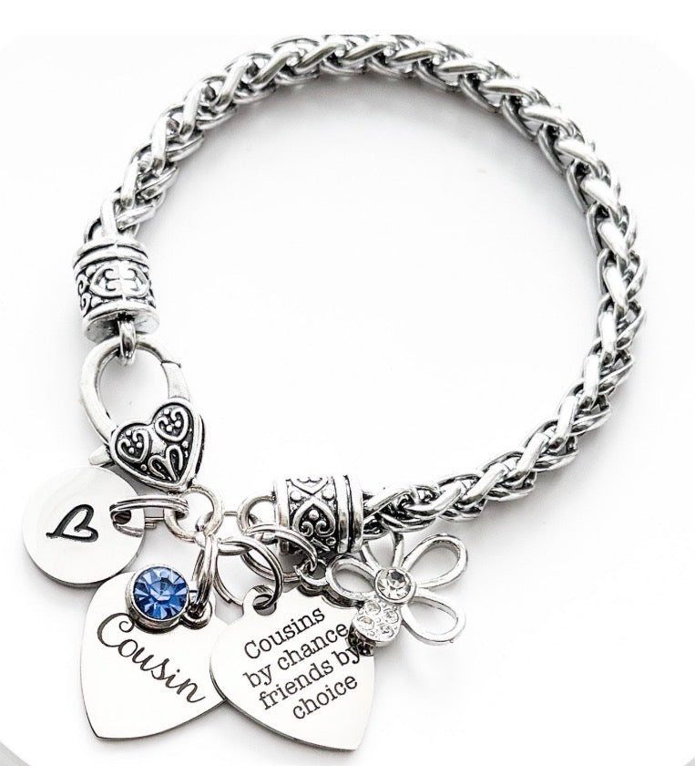 Cousin Charm Bracelet Personalized Gift