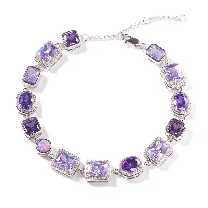 Purple Gemstone Statement Bracelet