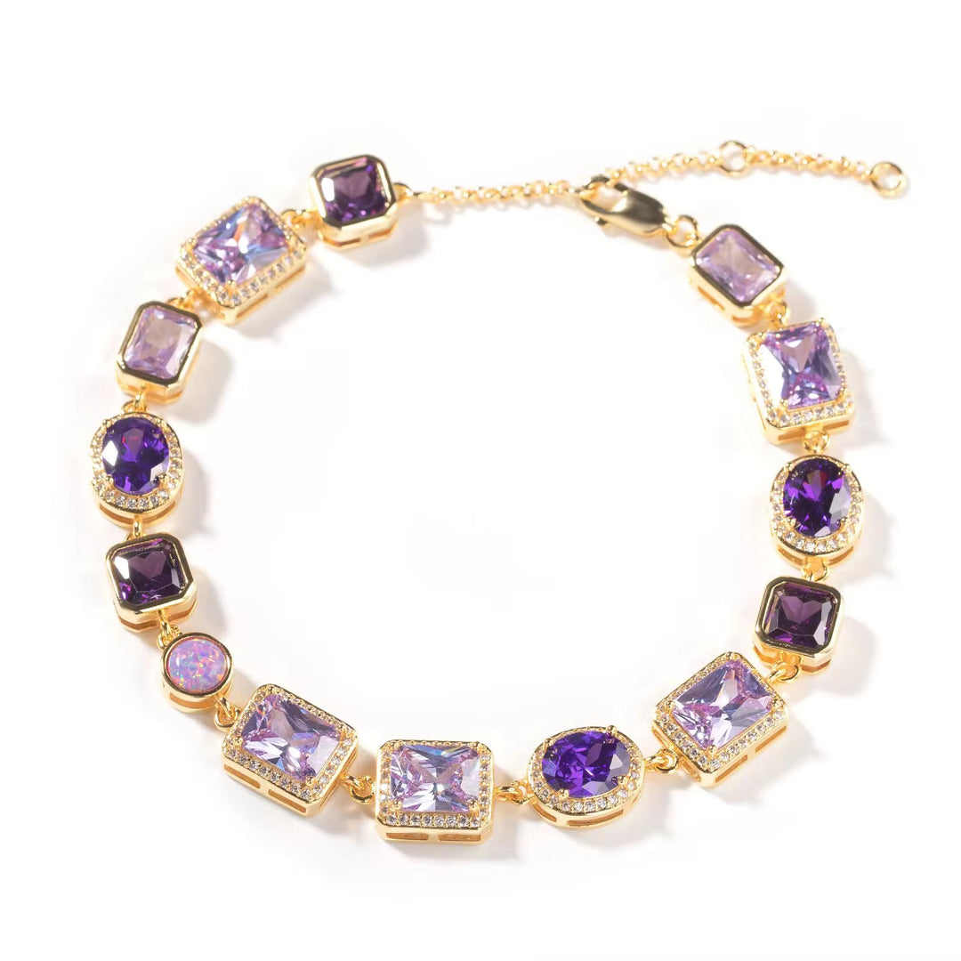 Purple Gemstone Statement Bracelet