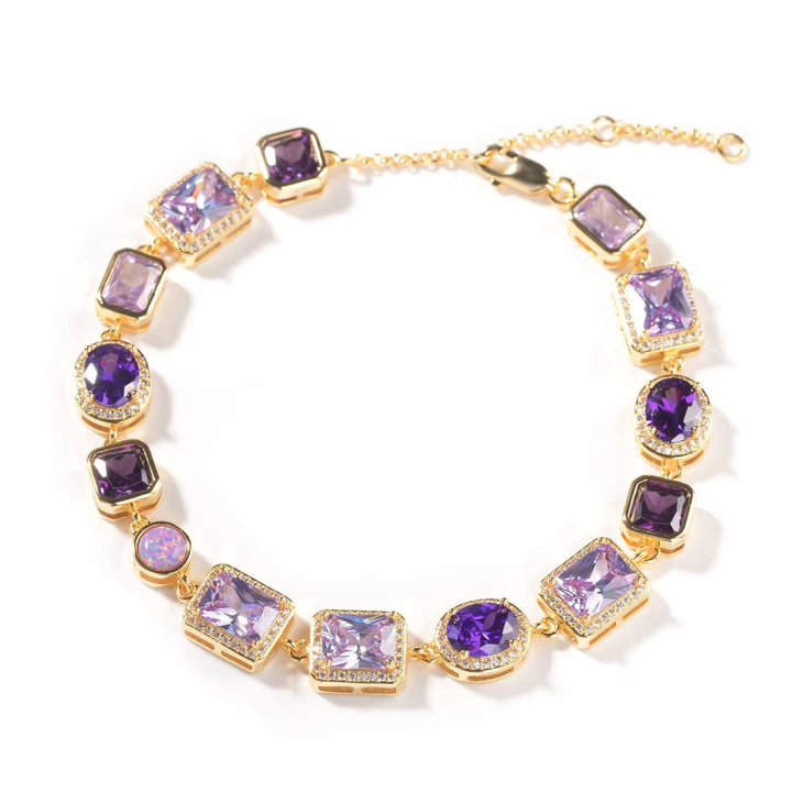 Purple Gemstone Statement Bracelet