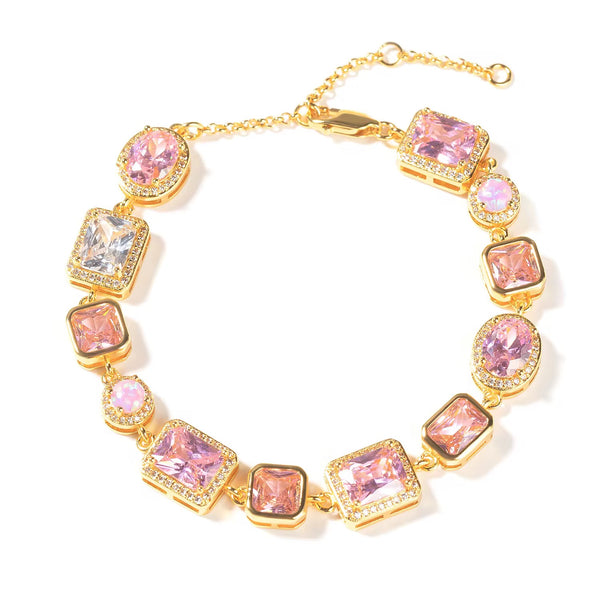 Pink Gemstone Statement Bracelet