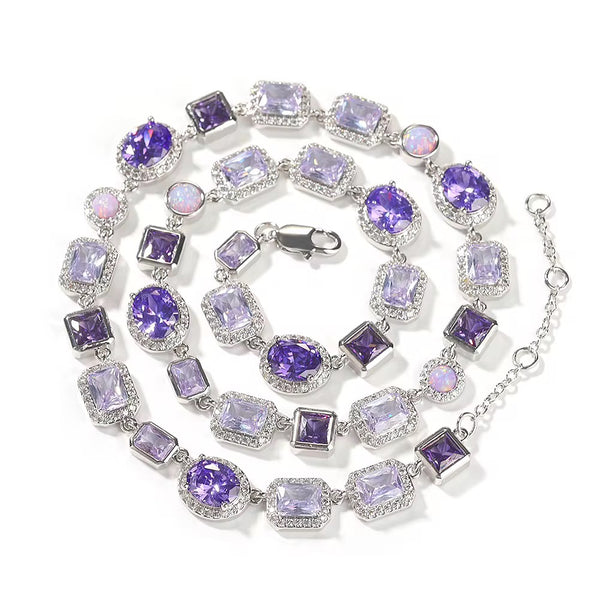 Purple Gemstone Statement Necklace