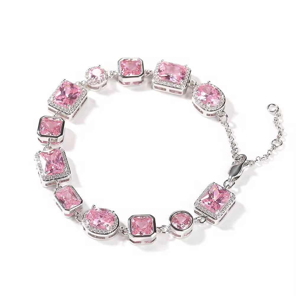 Pink Gemstone Statement Bracelet