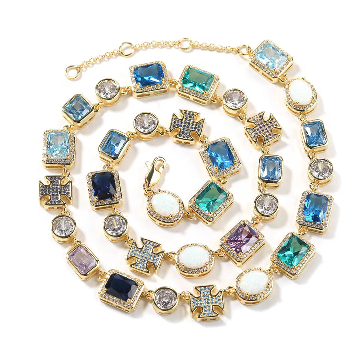 Blue Gemstone Statement Necklace
