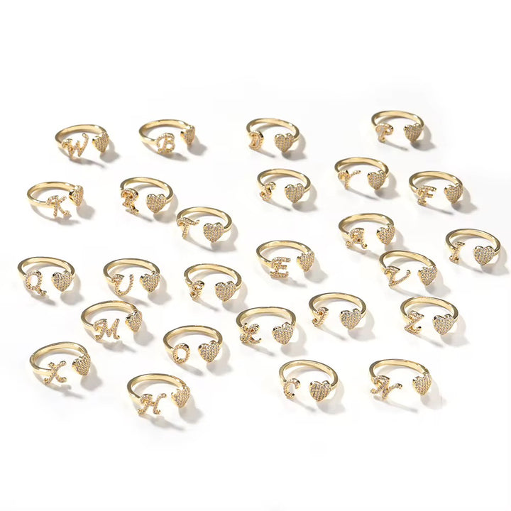 Initial Heart Ring