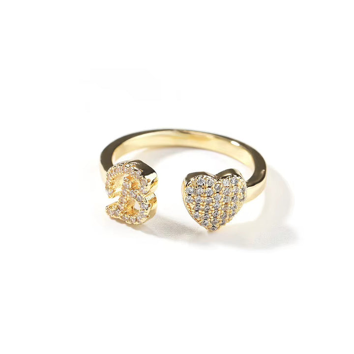 Initial Heart Ring