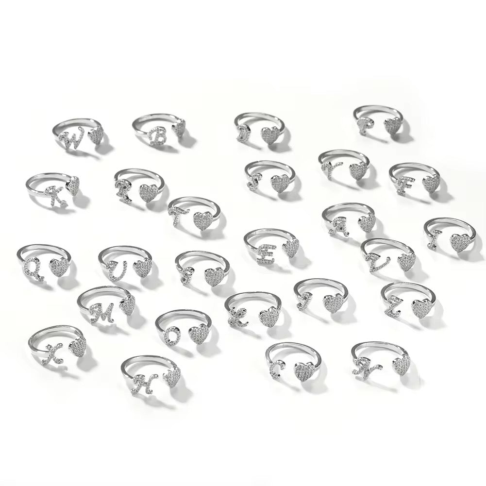 Initial Heart Ring