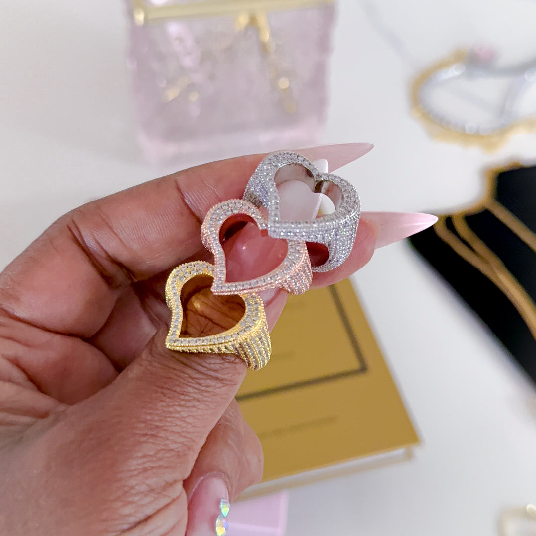 Roxie Iced Heart Ring