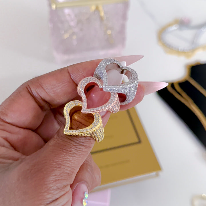 Roxie Iced Heart Ring
