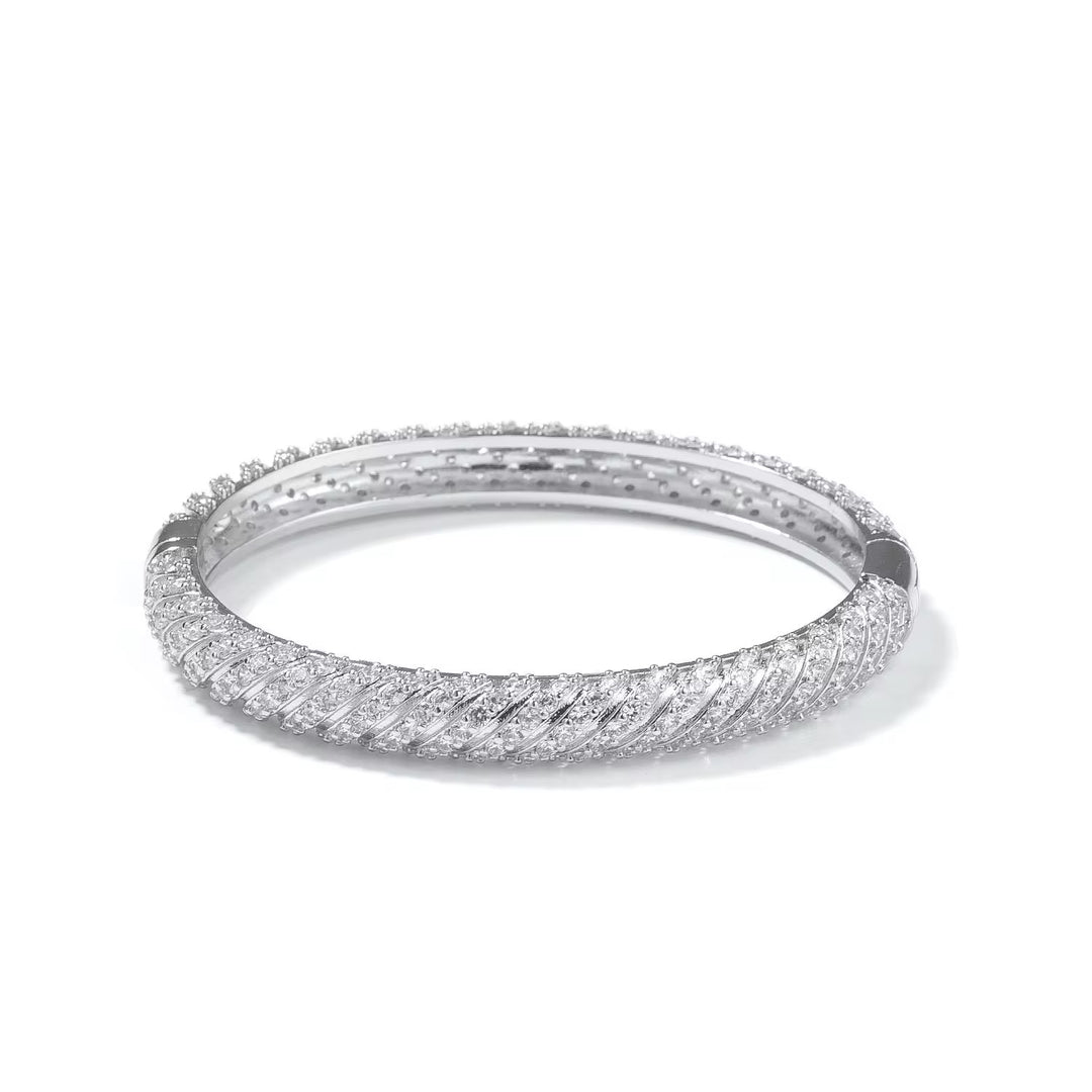 Twisted Pavé Bangle Bracelet