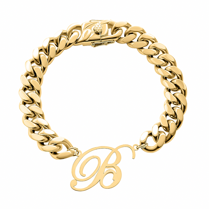 Initial Script Cuban Link Anklet