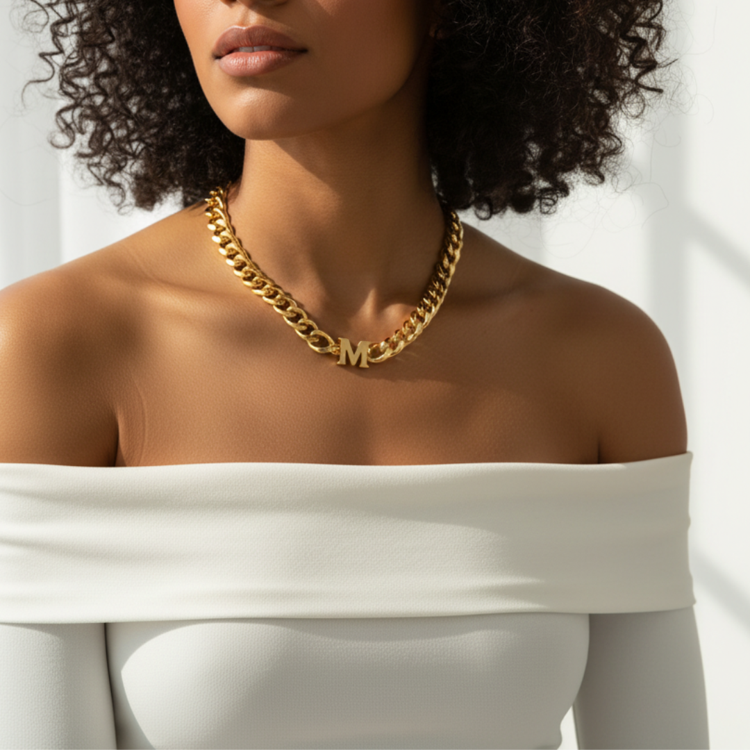 Cuban Link Initial Necklace