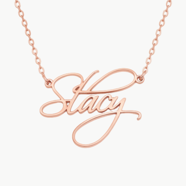 Gold Script Name Necklace