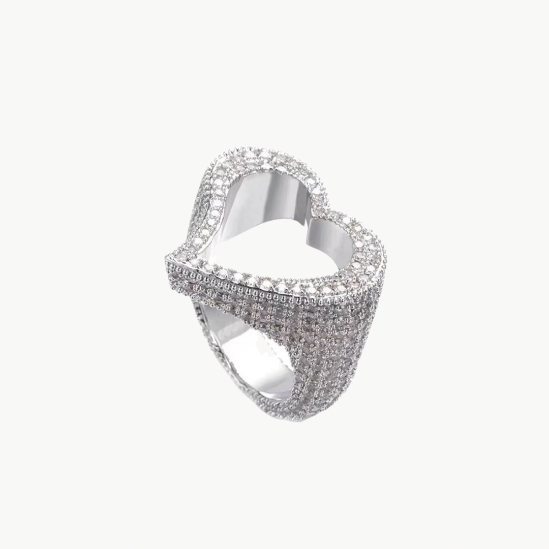 Roxie Iced Heart Ring