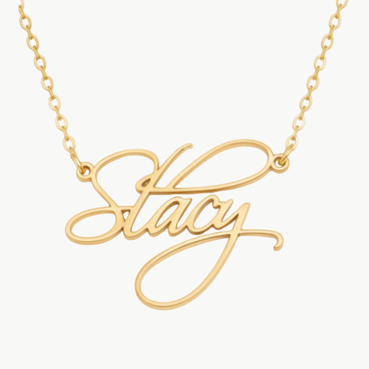 Gold Script Name Necklace