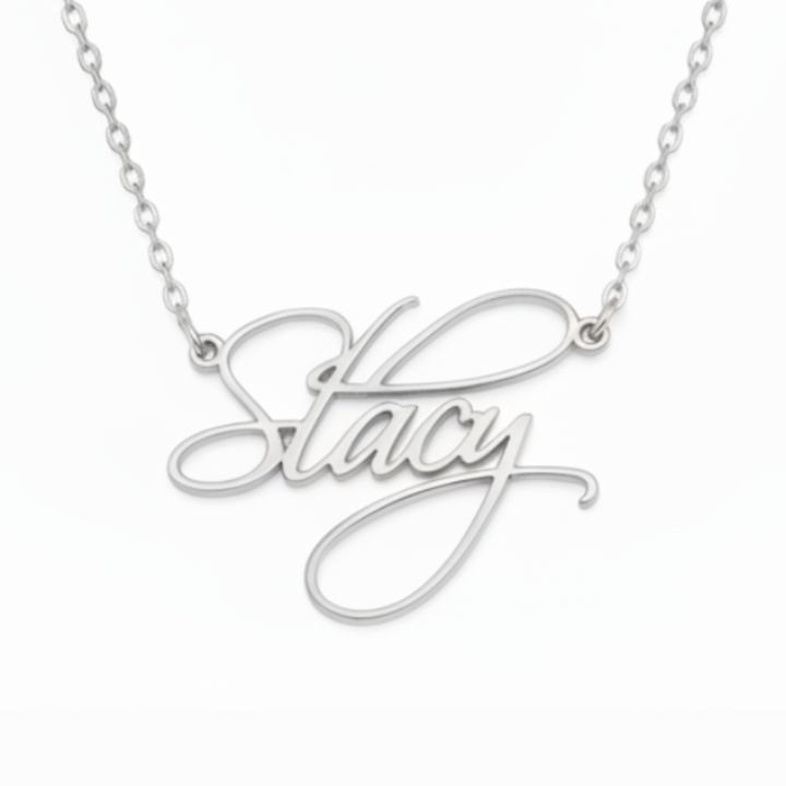 Gold Script Name Necklace