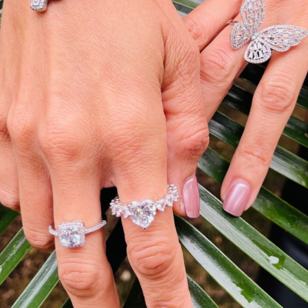 Iced Heart Ring