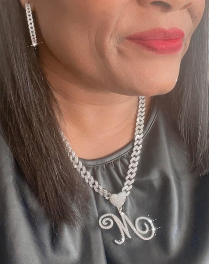 Custom Script Cuban Link Necklace