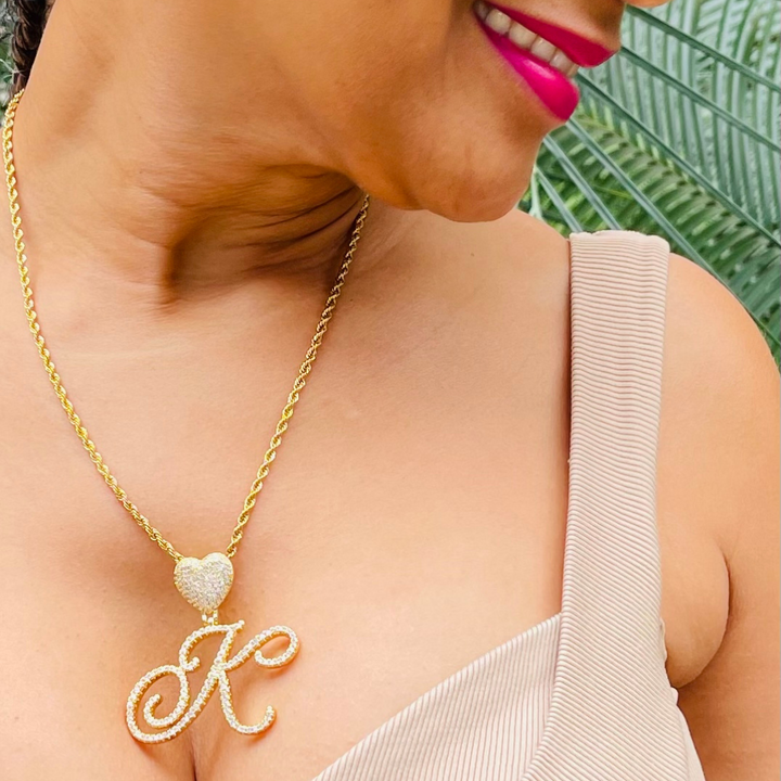 Gold Custom Script Rope Necklace