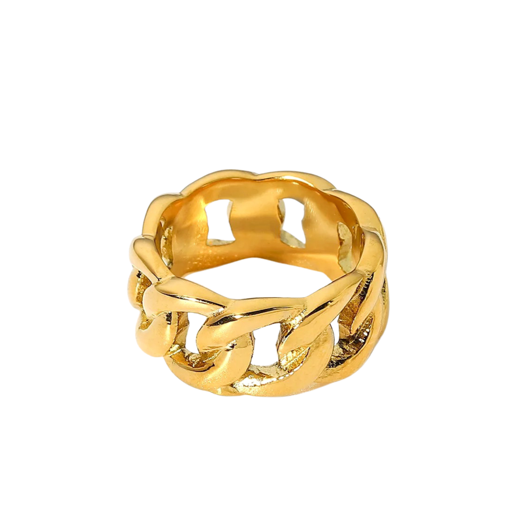 Chunky Cuban Link Ring - Gold