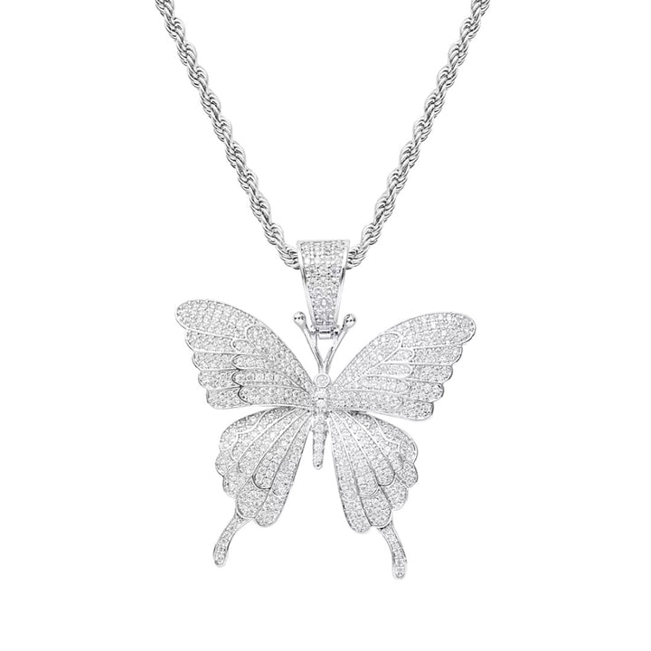 Silver Butterfly Rope Necklace