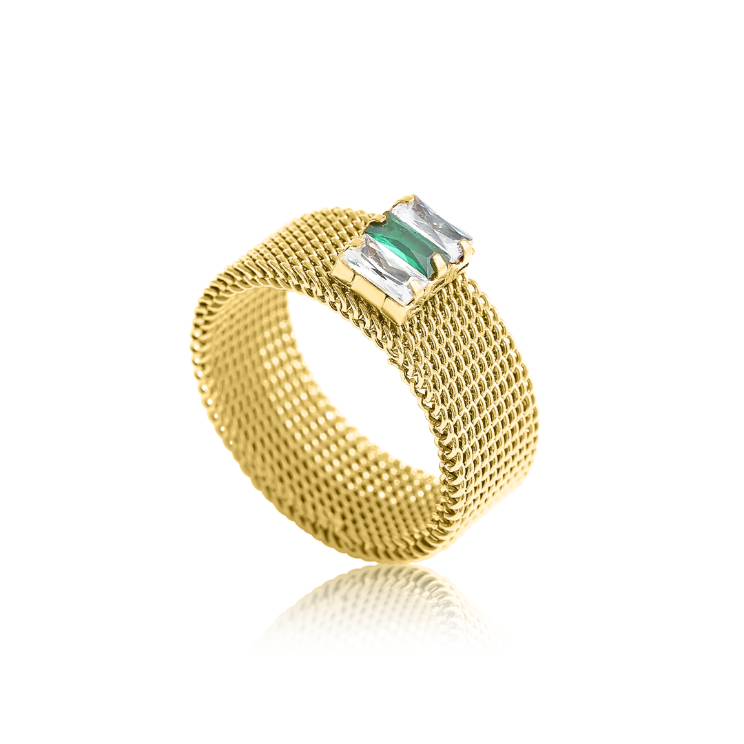 Rio Mesh CZ Ring