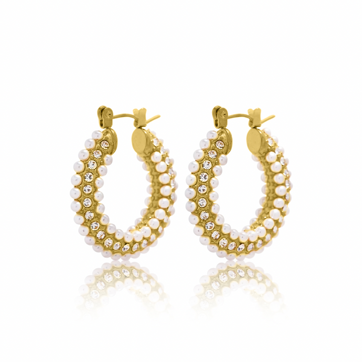 Elise Pearl CZ Hoops