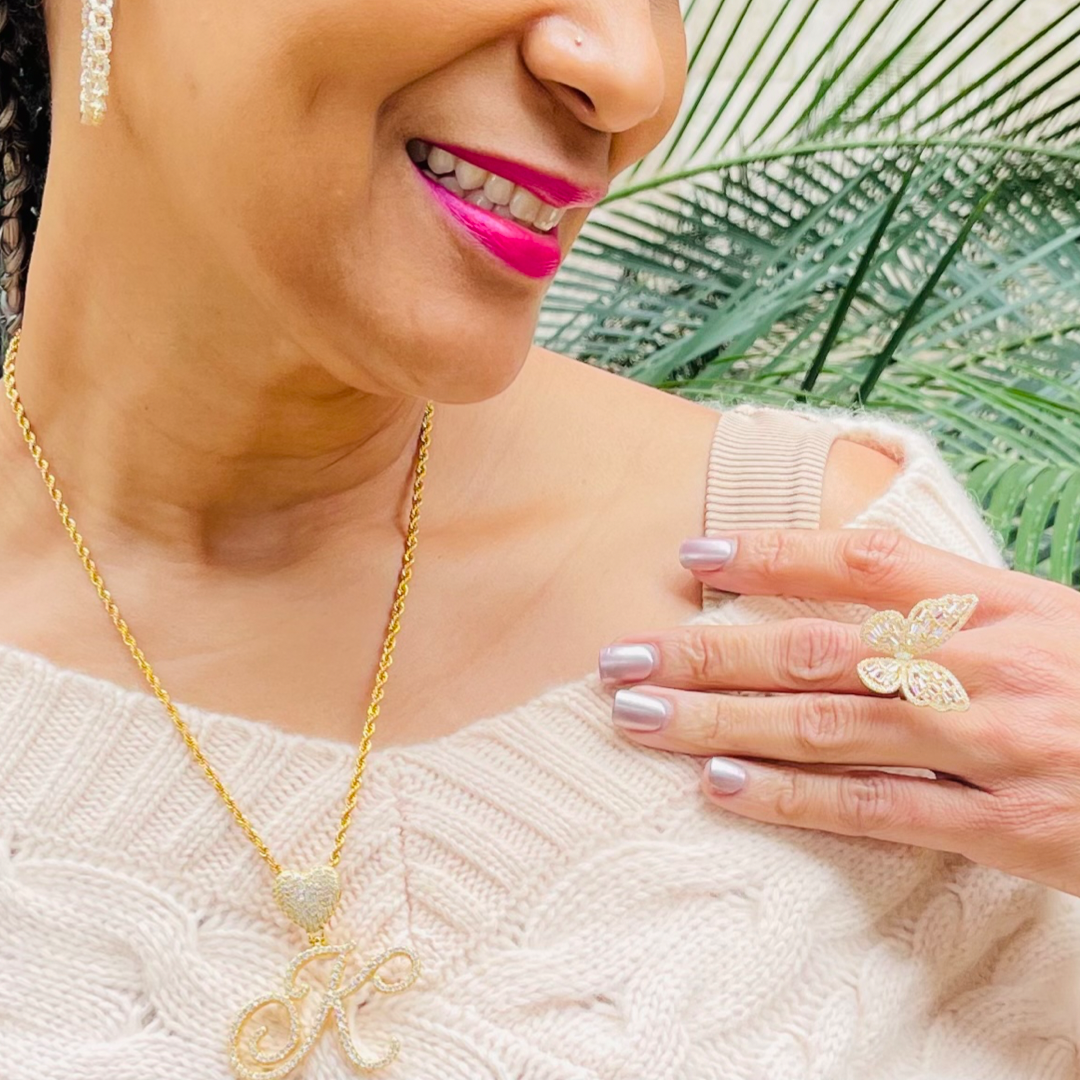 Gold Custom Script Rope Necklace