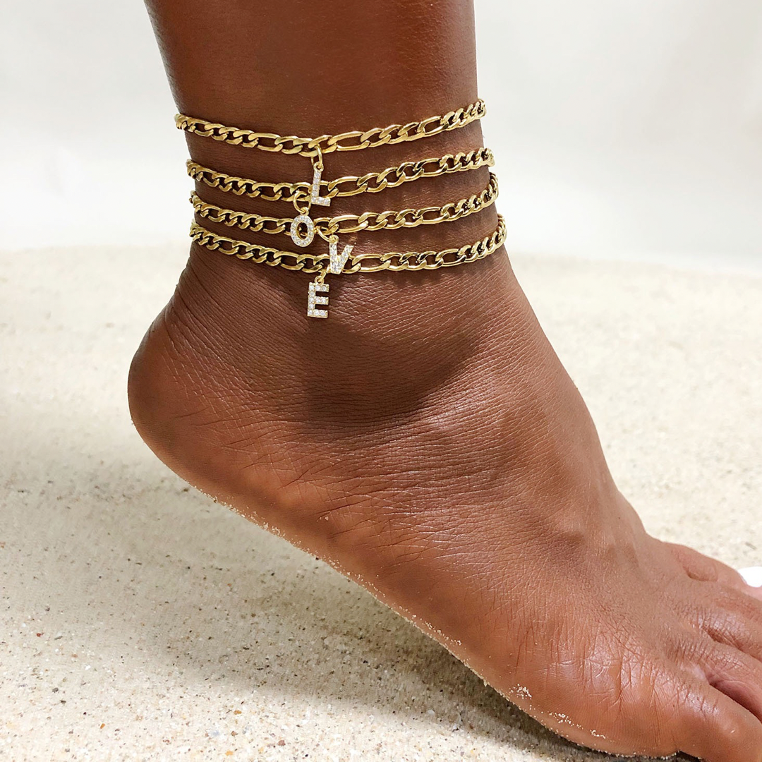 Anna Initial Anklet