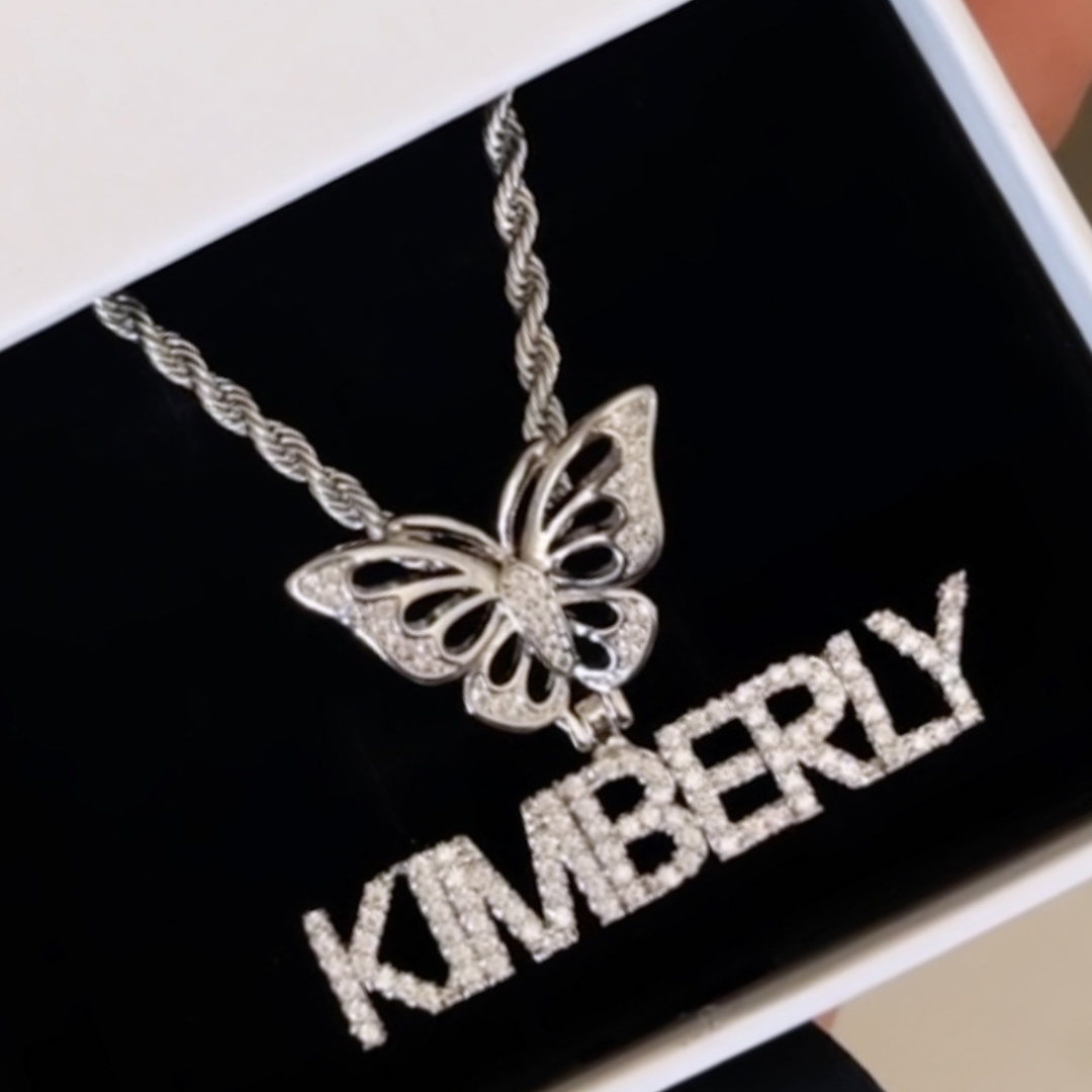 Butterfly Name Necklace - Gold