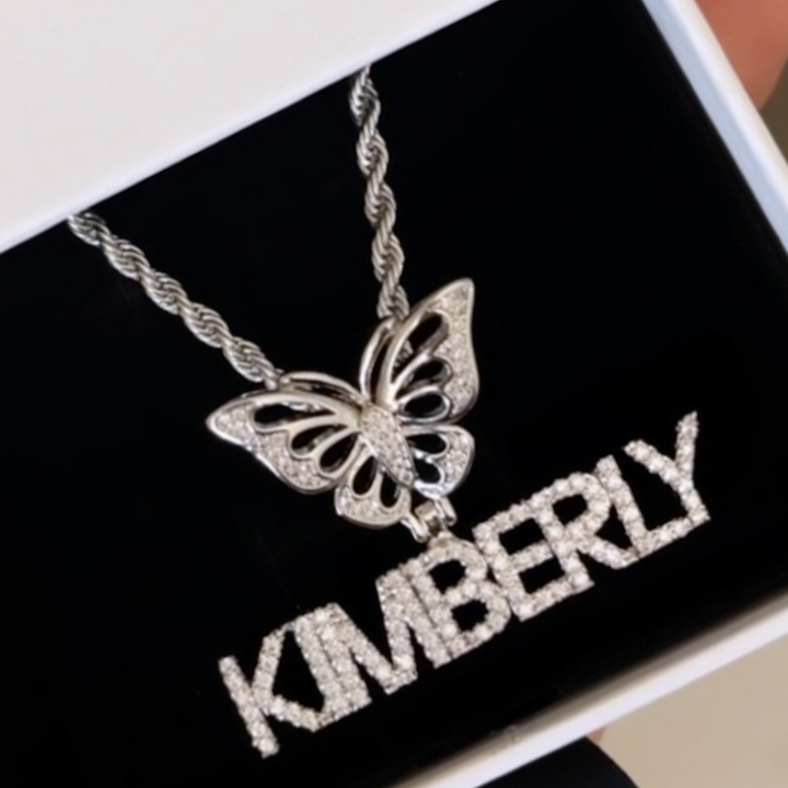 Butterfly Name Necklace - Gold