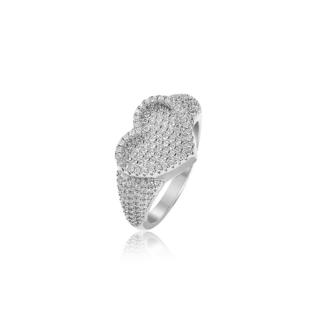 Royal CZ Heart Ring
