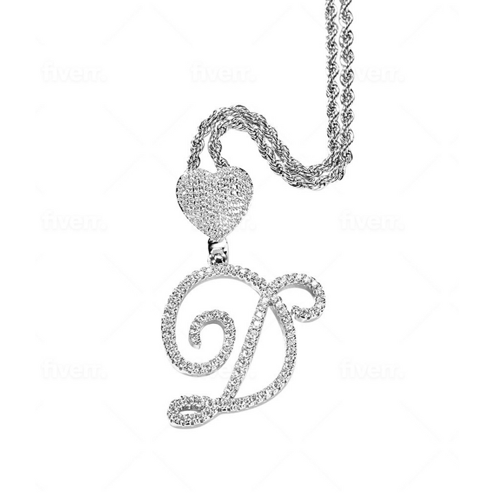 Silver Script Rope Necklace