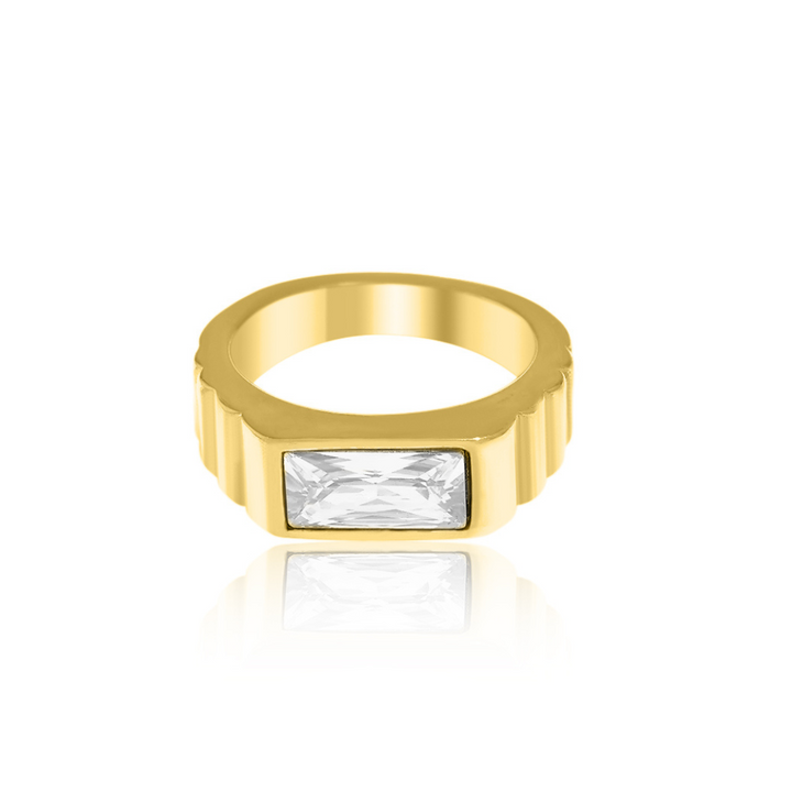 Ryan Ribbed CZ Ring
