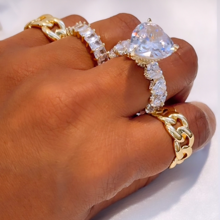 Chunky Cuban Link Ring - Gold