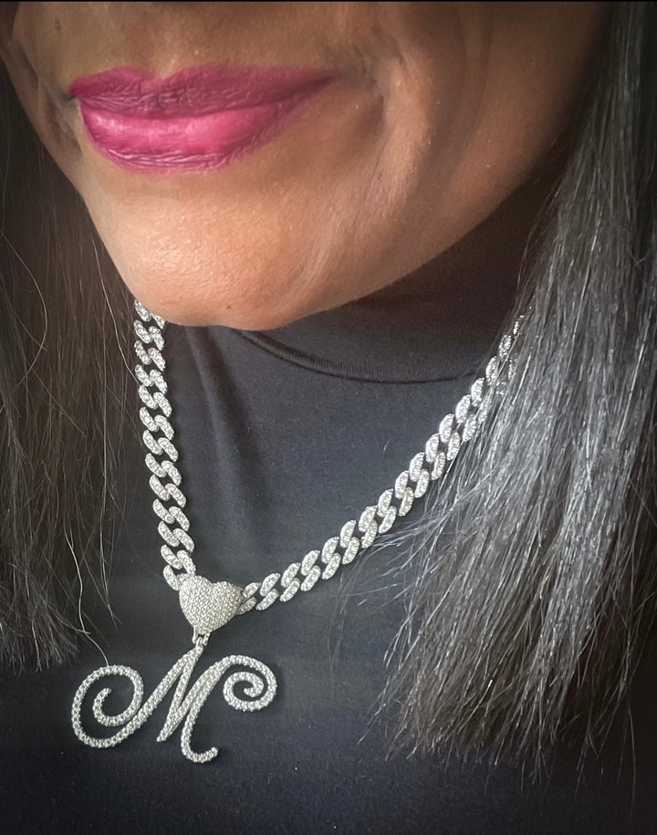 Custom Script Cuban Link Necklace