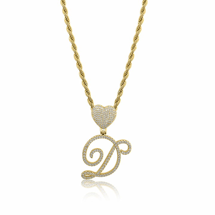 Gold Custom Script Rope Necklace