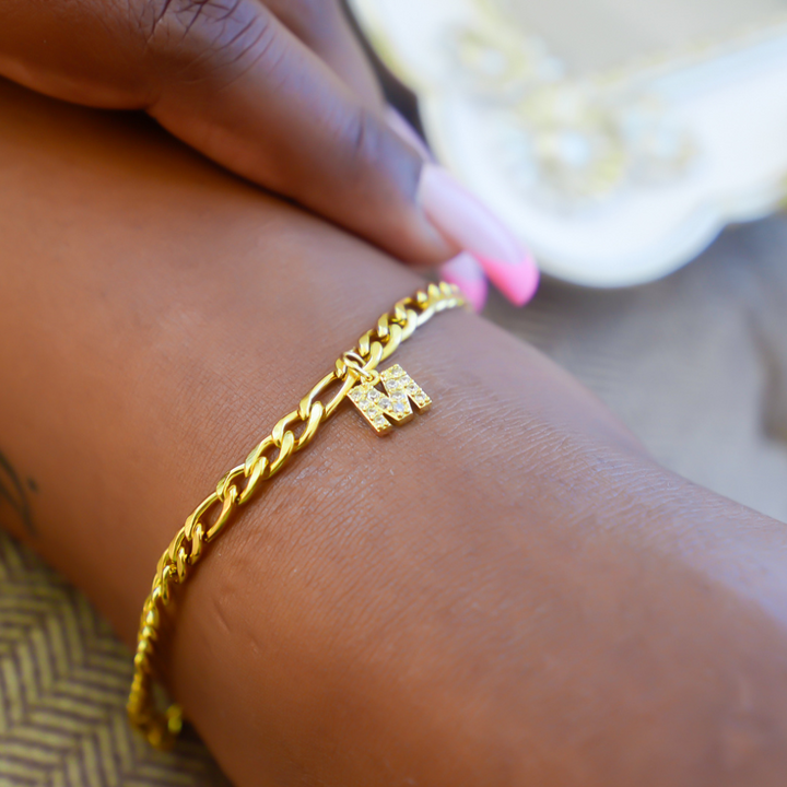 Anna Initial Anklet