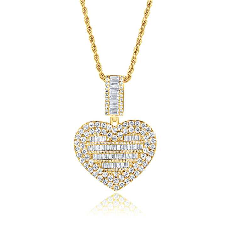 Iced Photo Locket Rope Necklace - G