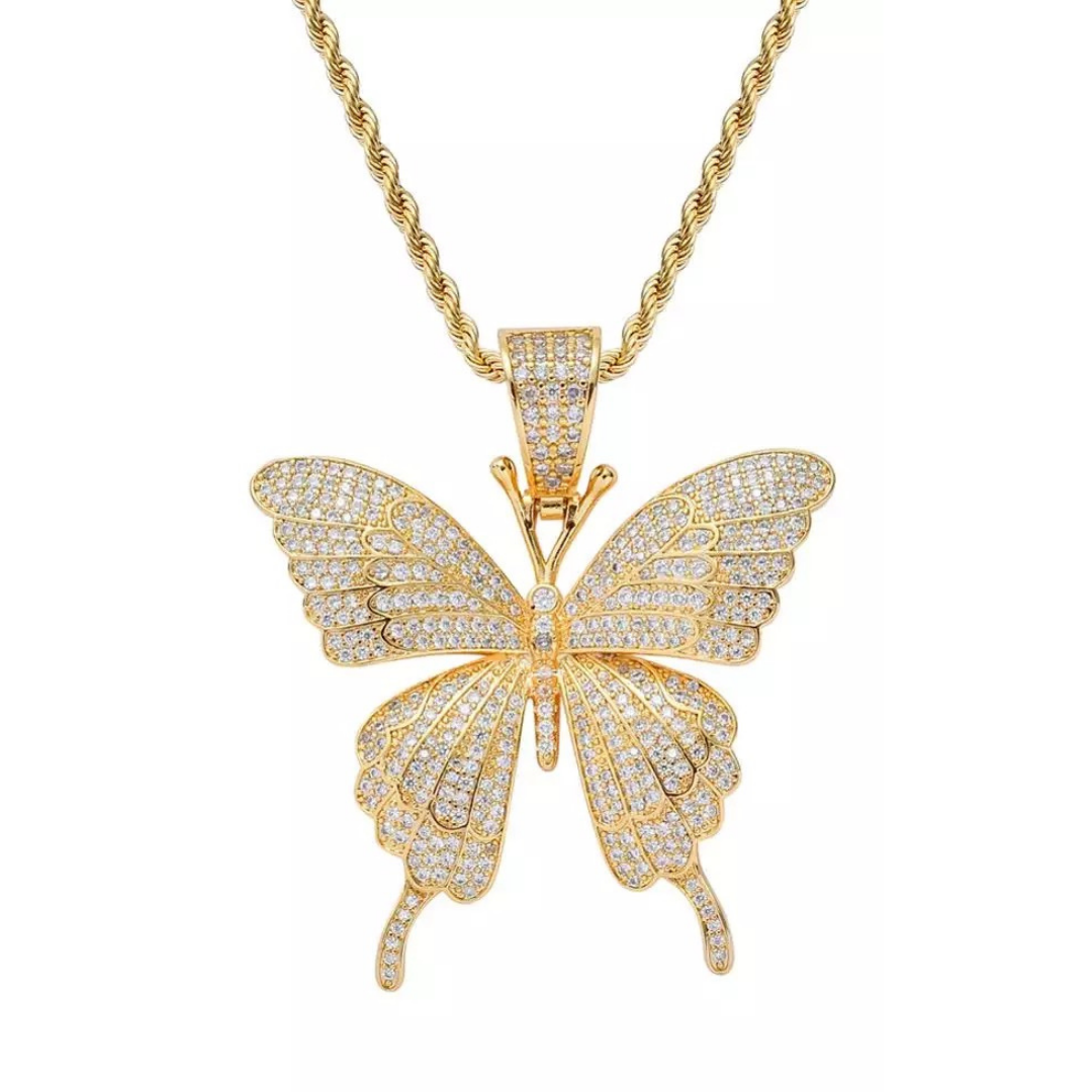Gold Butterfly Rope Necklace